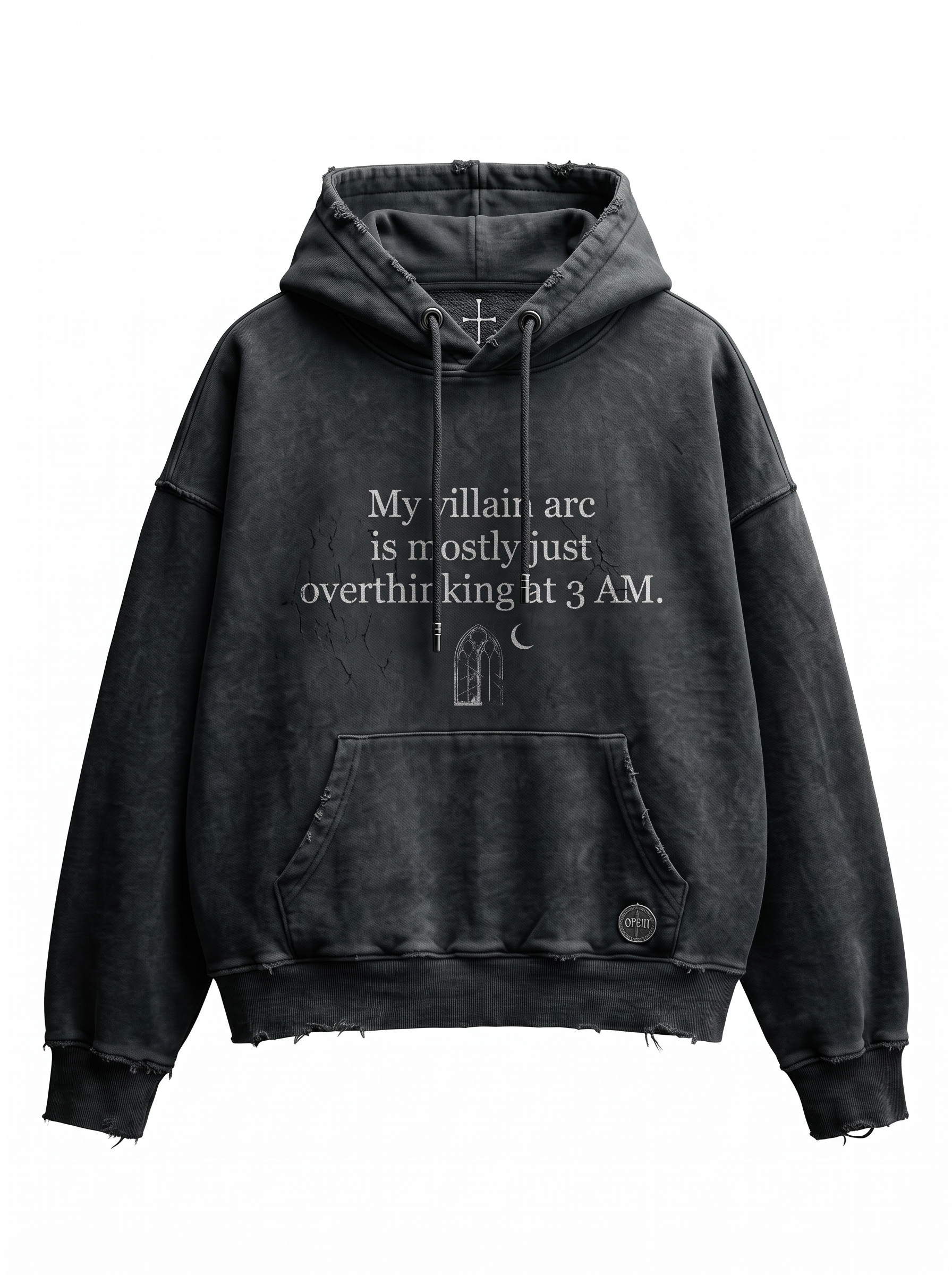 Villain Arc 3 AM Distressed Hoodie - 2K Front View